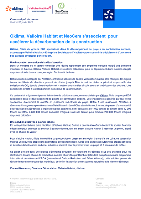 Oklima, Valloire Habitat et NeoCem s’associent pour accélérer la décarbonation de la construction